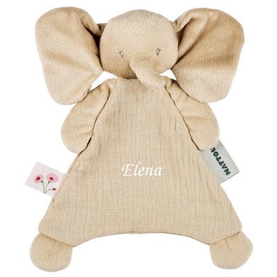  - fanfan - éléphant beige gaze coton 25 cm 