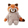  - peluche panda roux beige déguisé capuche 22 cm 