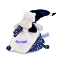  - je brille dans nuit - hippopotame bleu blanc 25 cm 