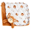 Cubbies maxi couverture singe marron 80 cm 