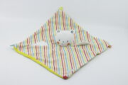   - ours ange plat blanc vert rouge bleu rayé 25 cm 