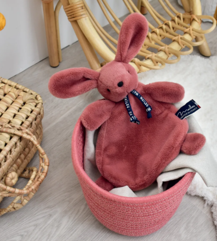  - lapin dorlotin fabriqué en france - bois rose 25 cm 