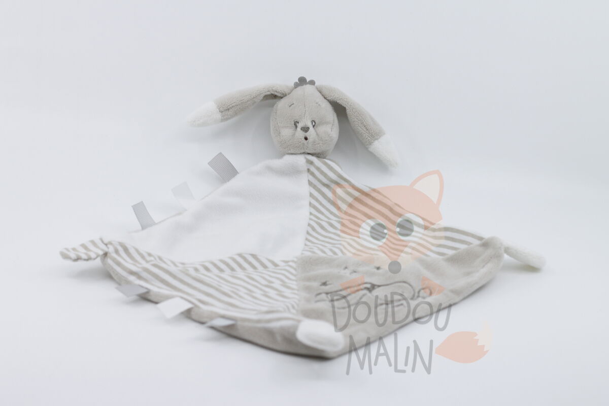 Dodie - plat lapin blanc beige 25 cm 