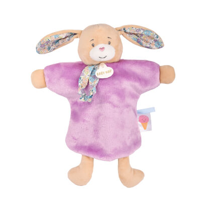  - les poétiques - marionnette lapin violet 25 cm 