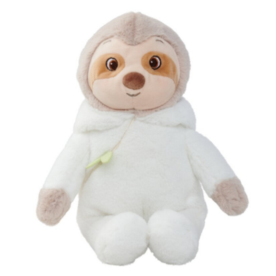  - peluche paresseux blanc déguisé capuche 22 cm 