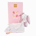  - lapin vanille fraise - peluche avec rose blanc 22 cm 