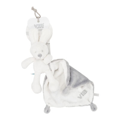 Very important baby - plush rabbit with comforter white grey 30 cm 