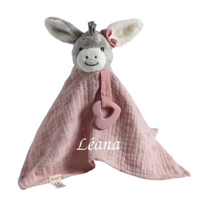  - âne rose avec anneau dentition 30 cm 