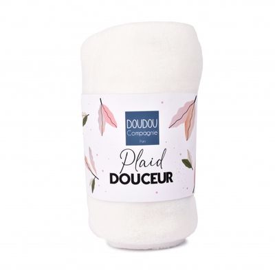  - couverture plaid polaire blanc 70 x100 cm 