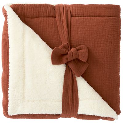 Bbco - couverture épaisse doublée terracotta - 70 x 100 cm 