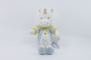  - spandex - plush unicorn blue white gold 20 cm 