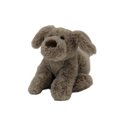  - peluche chien assis naturel marron foncé 22 cm 