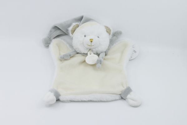  - marionnette ours blanc beige doré 25 cm 