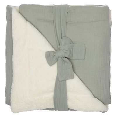 Bbco - couverture épaisse doublée vert gris - 70 x 100 cm 