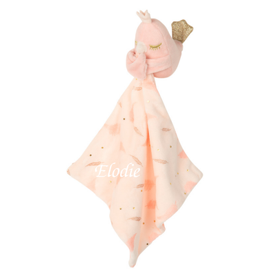  - peluche avec oiseau rose doré 30 cm 