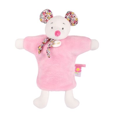  - poetiques - comforter handpuppet mouse pink 25 cm 