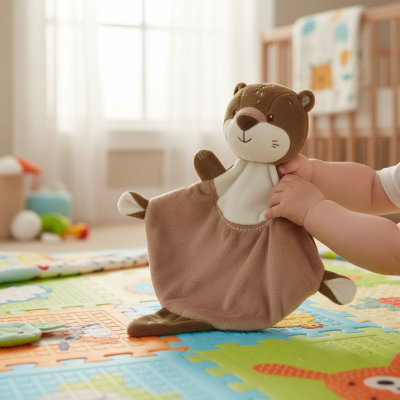  lilou loutre marron blanc 30 cm 