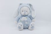 Max sax - peluche ours déguisé en lapin bleu blanc 25 cm 