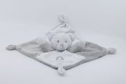 Lulu castagnette - comforter bear white grey 25 cm 