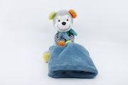  - plush with comforter blue monkey 