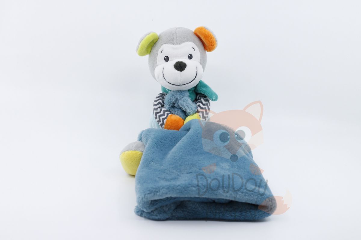  - plush with comforter blue monkey 