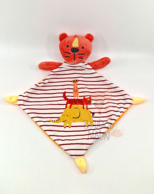  - tigre lion blanc orange 25 cm 