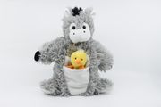  - marionnette âne canard gris 22 cm 