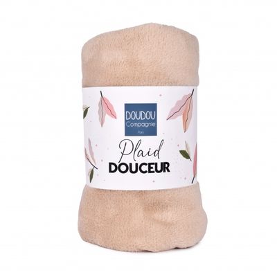  - couverture plaid polaire beige 70 x100 cm 