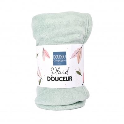  - couverture plaid polaire vert amande 70 x100 cm 