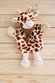  - savane - marionnette girafe marron beige 25 cm 