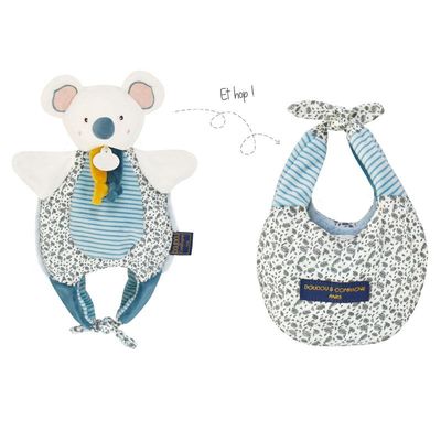  - les petits fûtés - marionnette yoca koala bleu 30 cm 