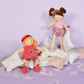  - les pipelettes - poupée rose brune 25 cm 