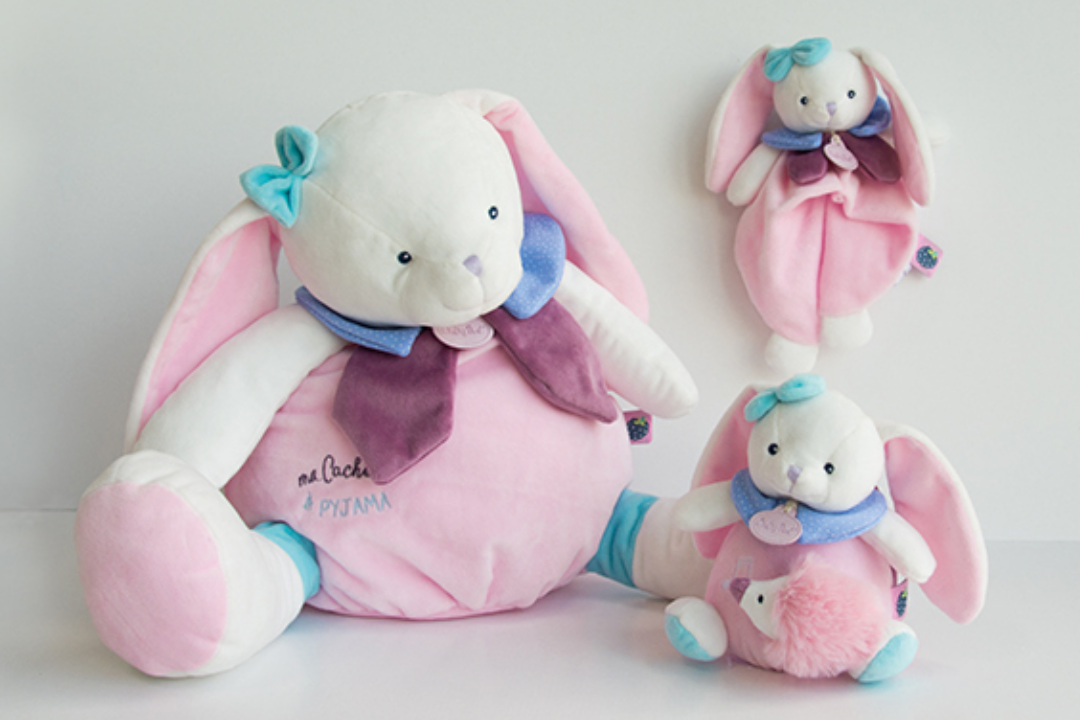 Babynat doudou lapin rose Berry