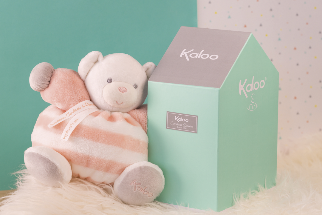 Kaloo bébé pastel doudou ours rose