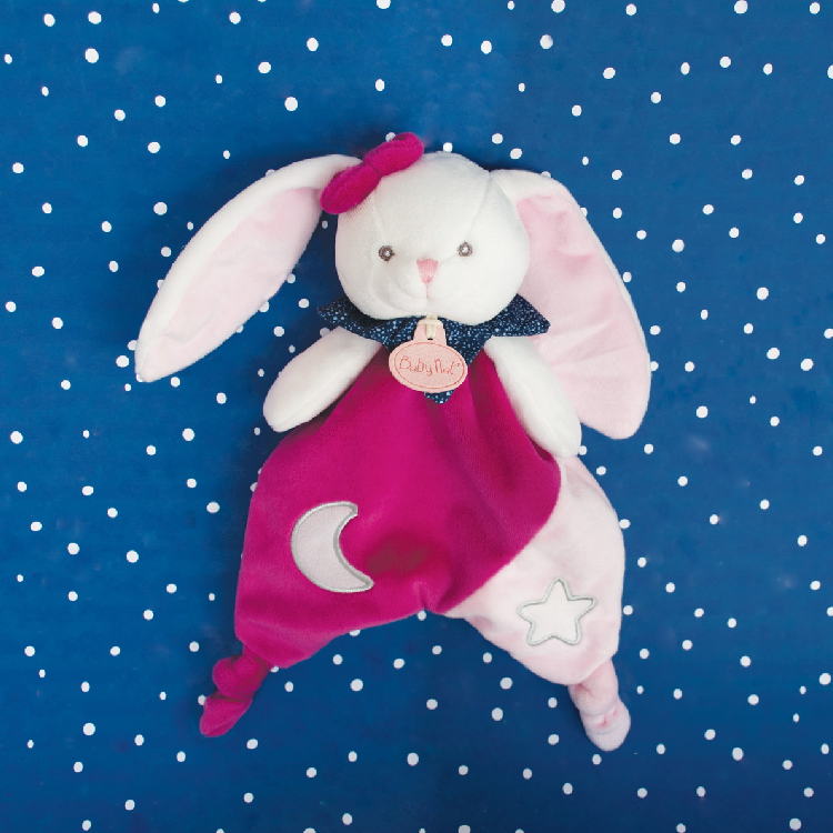 Doudou lumineux personnalisé - Lapin bleu luminescent