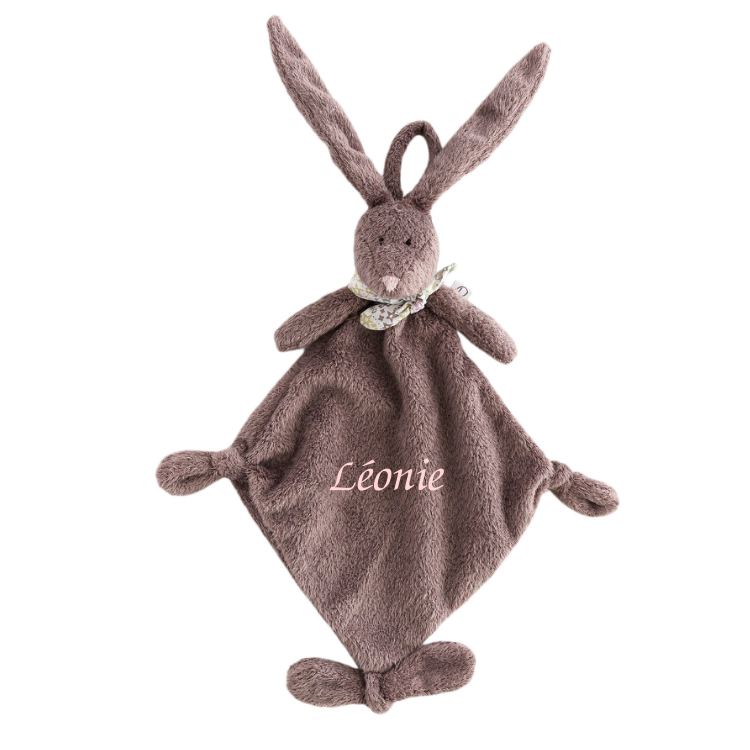  - flo the rabbit - comforter with soother holder brown 25 cm 