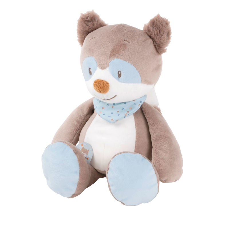  - bob & jim - plush raccoon brown blue 30 cm 