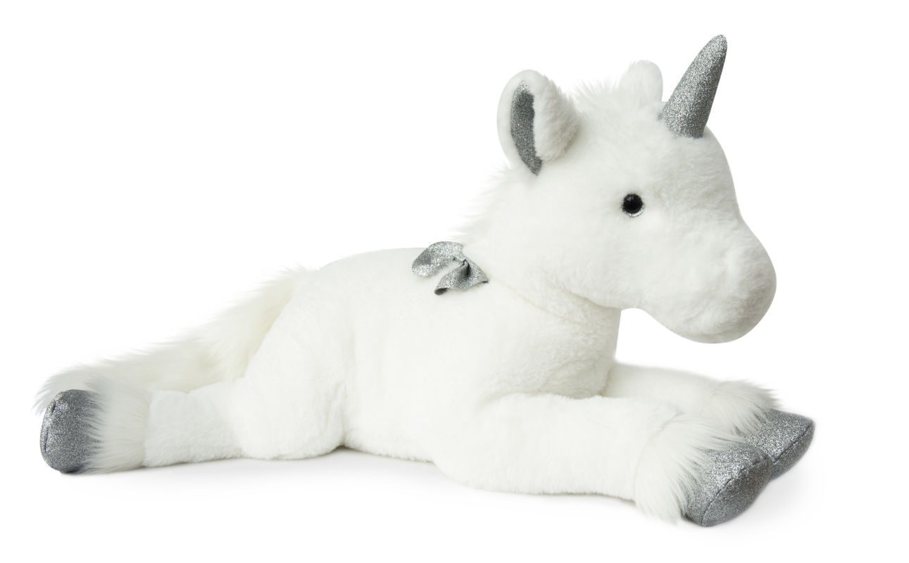  girl & glitter peluche licorne blanc argent  