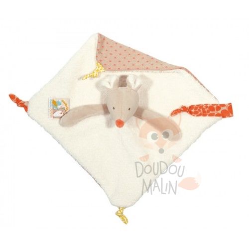 Moulin Roty Biscotte Pompon Baby Comforter Mouse White