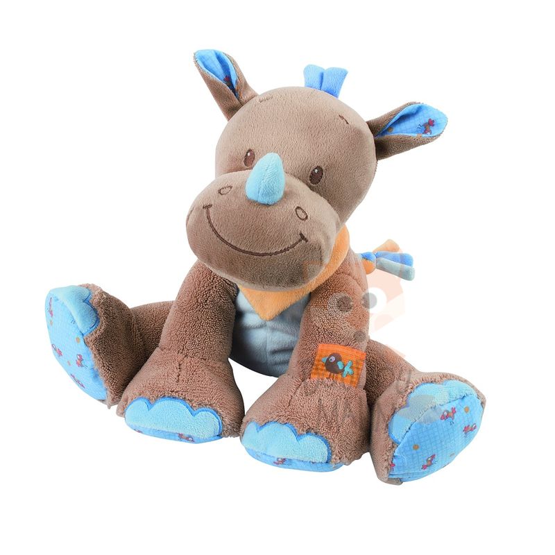  arthur & louis soft toy rhino brown orange blue  