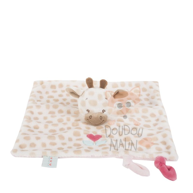  charlotte & rose baby comforter giraffe beige white flower 