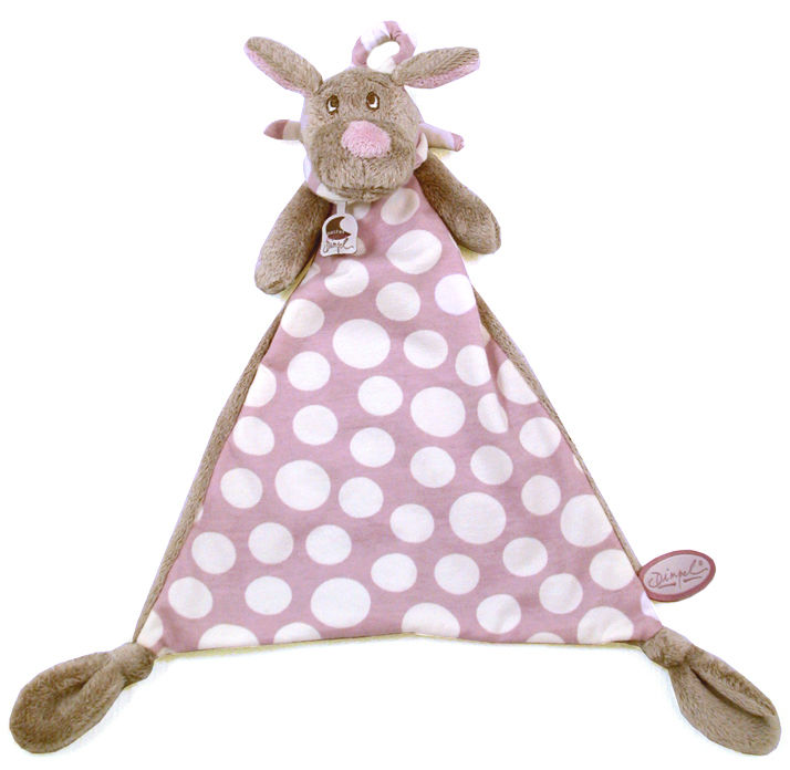  pastel & pastille fifi the dog baby comforter brown pink 