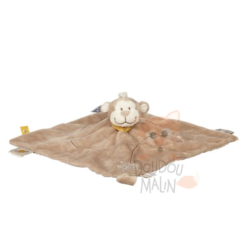  bill & bono baby comforter monkey brown beige yellow 