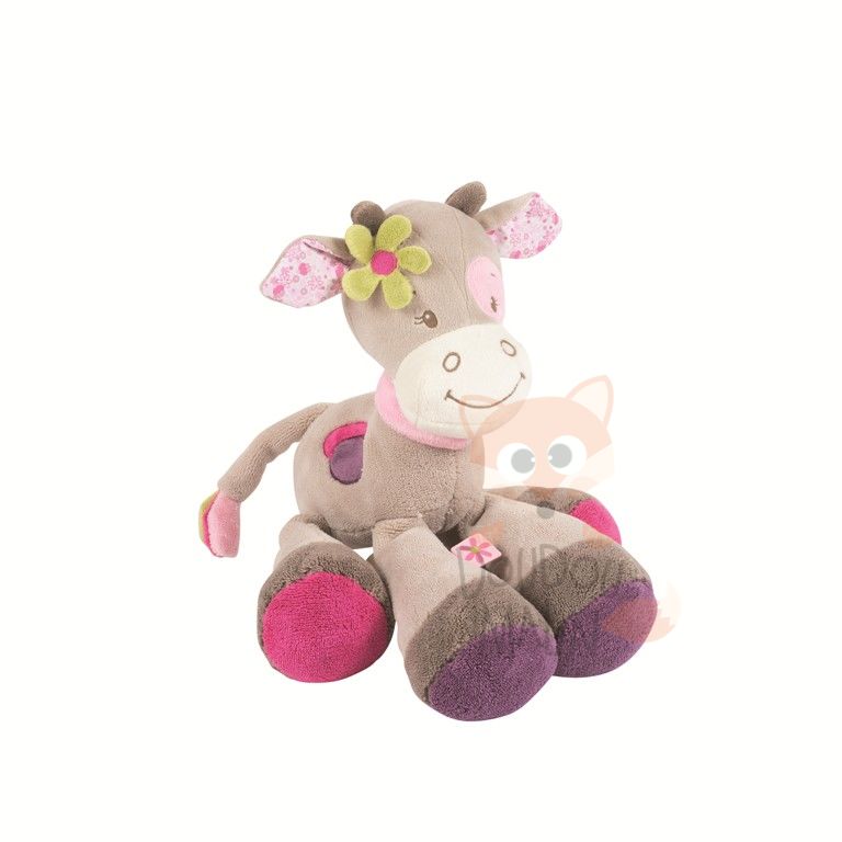  manon & alizée soft toy cow pink grey flower 