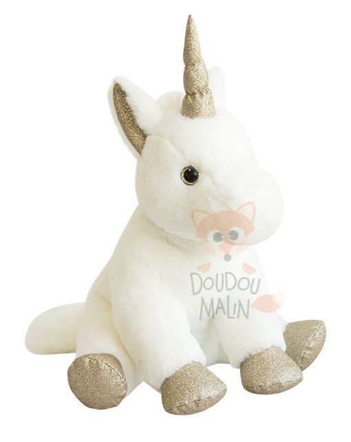 girl & glitter soft toy unicorn white gold 45 cm 