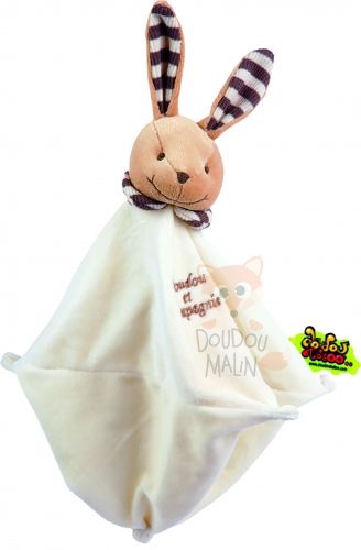 Doudou plat lapin anneau de dentition Indiana Llooni Made in France