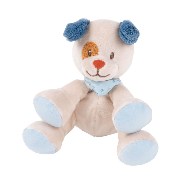  - bob & jim - plush dog beige blue 30 cm 