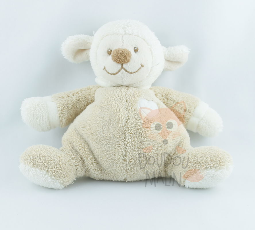  chloé & gilles soft toy sheep noa beige white heart 