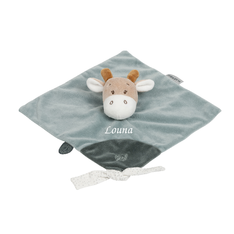 Nattou 878296 Große Kuscheltuch Schnullerhalter Lapidou 65 x 40 cm petrol-blau 