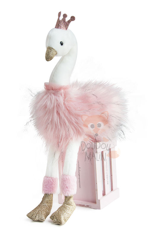  girl & glitter soft toy pink swan crown 45 cm 